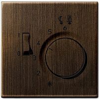 Терморегулятор механический с датчиком без рамки Jung LS990 metal 0С +45С античная латунь картинка